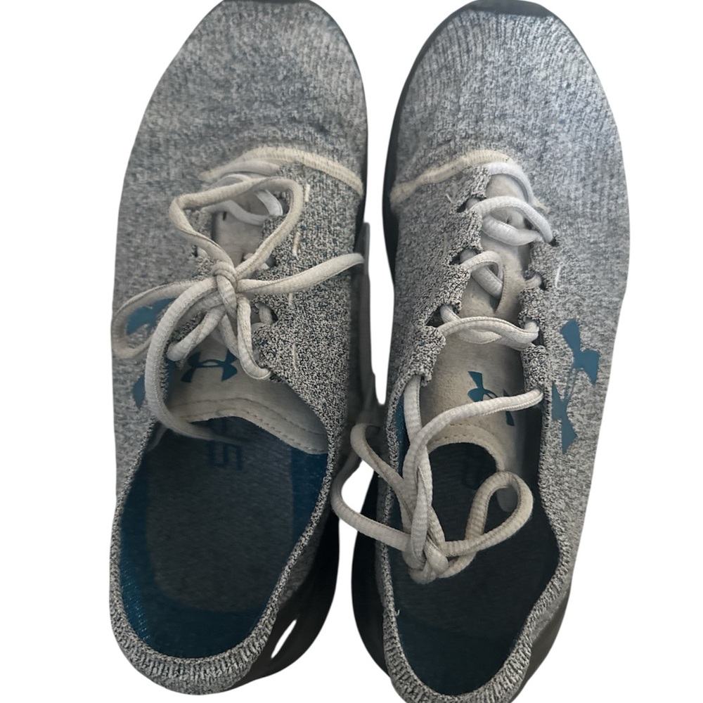 Under Armour Heather Gray Sneakers with Blue Logo